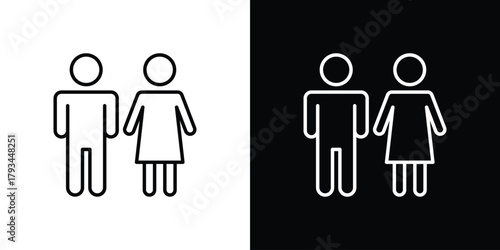 Man and woman icon concept symbol design. logo template EPS