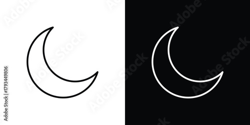 Moon icon concept symbol design. logo template EPS