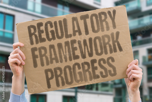 Vászonkép "Regulatory Framework Progress" Governments establish clearer guidelines