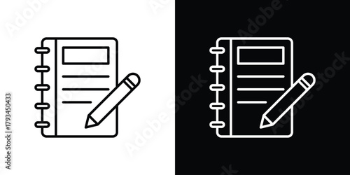 Notebook icon concept symbol design. logo template EPS