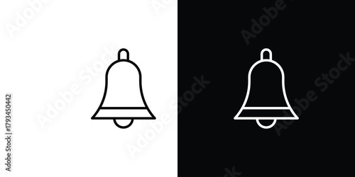 Notification bell icon concept symbol design. logo template EPS