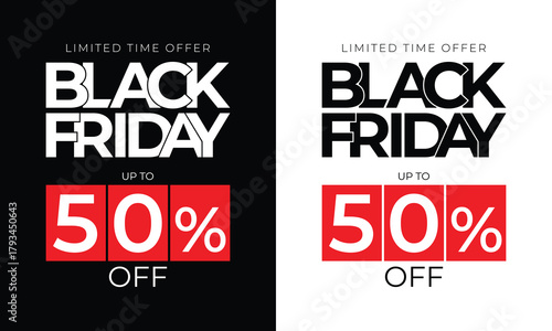Black Friday banner template. Set of design templates for a Black Friday sale, promotion, advertising or social media ad, a discount offer