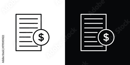 Payment receipt icon concept symbol design. logo template EPS