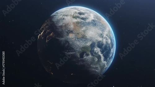 Deep Space View of Rotating Earth