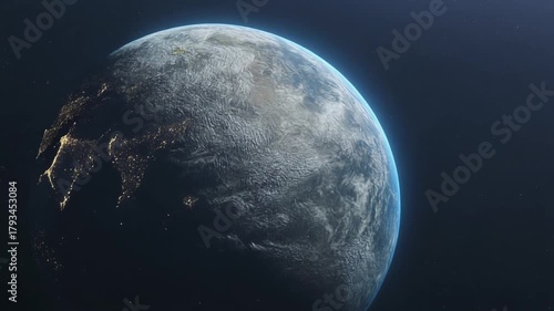 Deep Space View of Rotating Earth