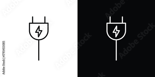 Plug adapter icon concept symbol design. logo template EPS