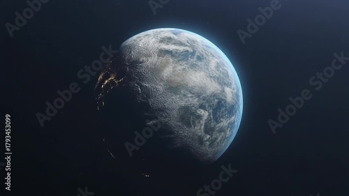 Deep Space View of Rotating Earth