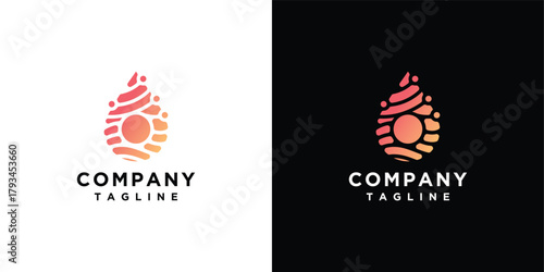 Water technology logo design template. Digital technology water logo design inspiration	