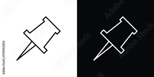 Push pin icon concept symbol design. logo template EPS