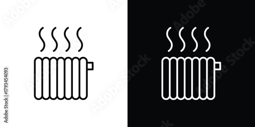 Radiator icon concept symbol design. logo template EPS