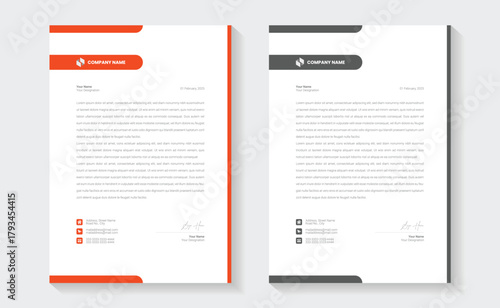 corporate modern letterhead design template with yellow, blue, green and red color. creative modern letter head design template for your project. Modern Business Letterhead Design Template