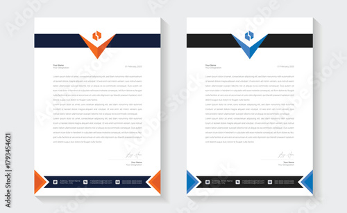 corporate modern letterhead design template with yellow, blue, green and red color. creative modern letter head design template for your project. Modern Business Letterhead Design Template