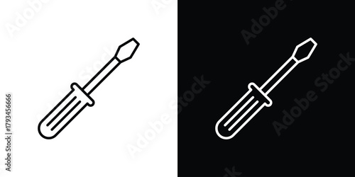 Screwdriver icon concept symbol design. logo template EPS