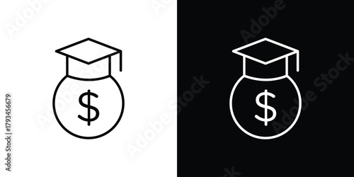 Scholarship icon concept symbol design. logo template EPS