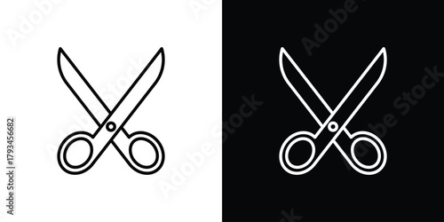 Scissors icon concept symbol design. logo template EPS