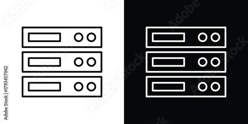 Server rack icon concept symbol design. logo template EPS