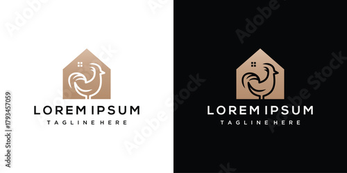 chicken house Logo vector template. chicken house logo icon	
