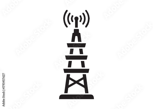 5g signal tower icon, 5g signal tower silhouette vector