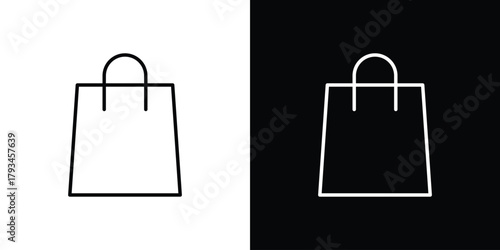 Shopping bag icon concept symbol design. logo template EPS