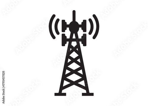 5g signal tower icon, 5g signal tower silhouette vector