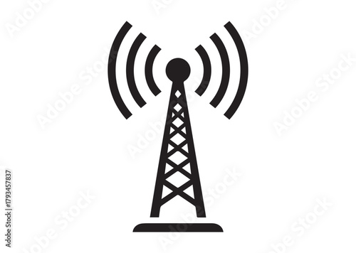 5g signal tower icon, 5g signal tower silhouette vector