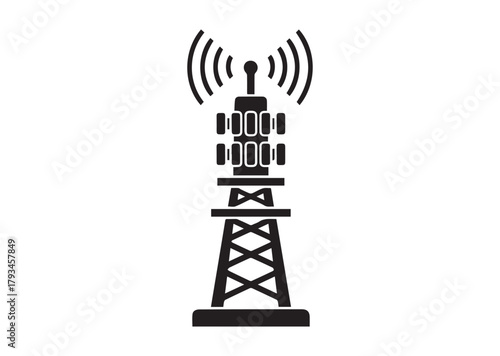5g signal tower icon, 5g signal tower silhouette vector