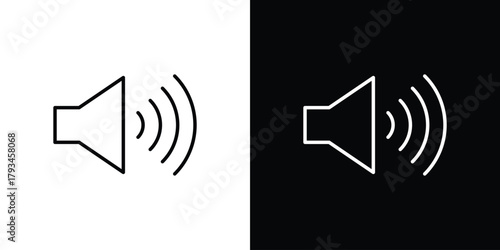 Speaker icon concept symbol design. logo template EPS