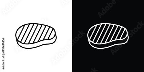 Steak icon concept symbol design. logo template EPS
