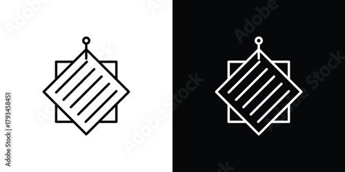 Sticky note icon concept symbol design. logo template EPS