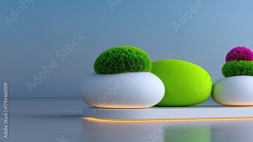 Floating smooth rocks with ...