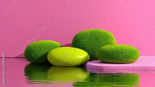 Floating smooth rocks with ...
