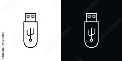 usb drive icon concept symbol design. logo template EPS