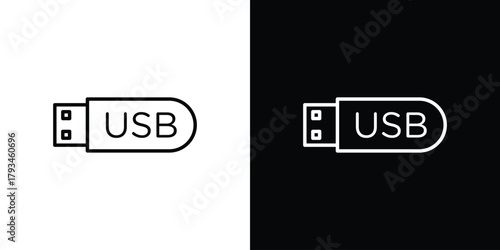 USB icon concept symbol design. logo template EPS