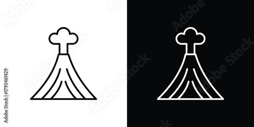 Volcano icon concept symbol design. logo template EPS