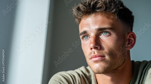 Portrait of young man in mi...