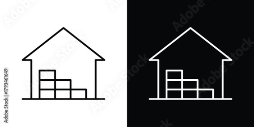 Warehouse icon concept symbol design. logo template EPS