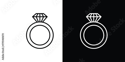 Wedding ring icon concept symbol design. logo template EPS