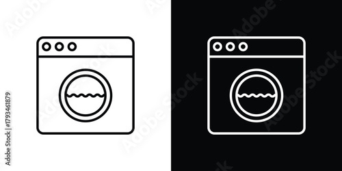 Washing machine icon concept symbol design. logo template EPS