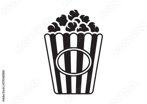 Popcorn icon, Popcorn silhouette vector