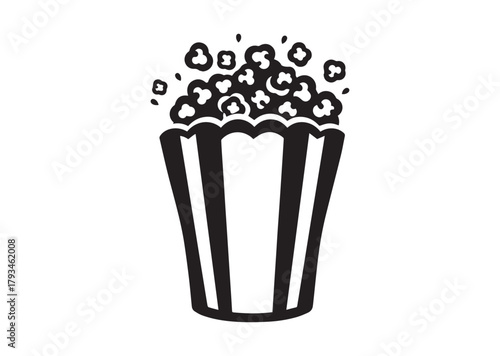 Popcorn icon, Popcorn silhouette vector