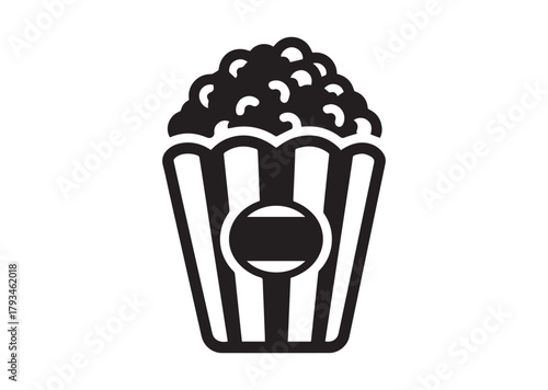 Popcorn icon, Popcorn silhouette vector
