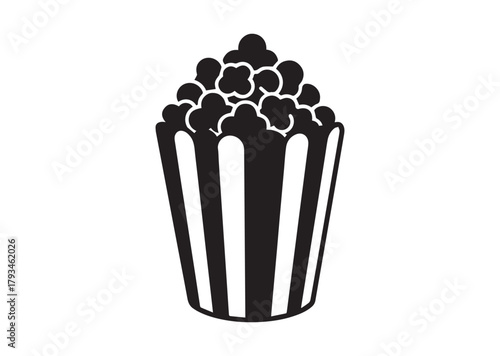 Popcorn icon, Popcorn silhouette vector