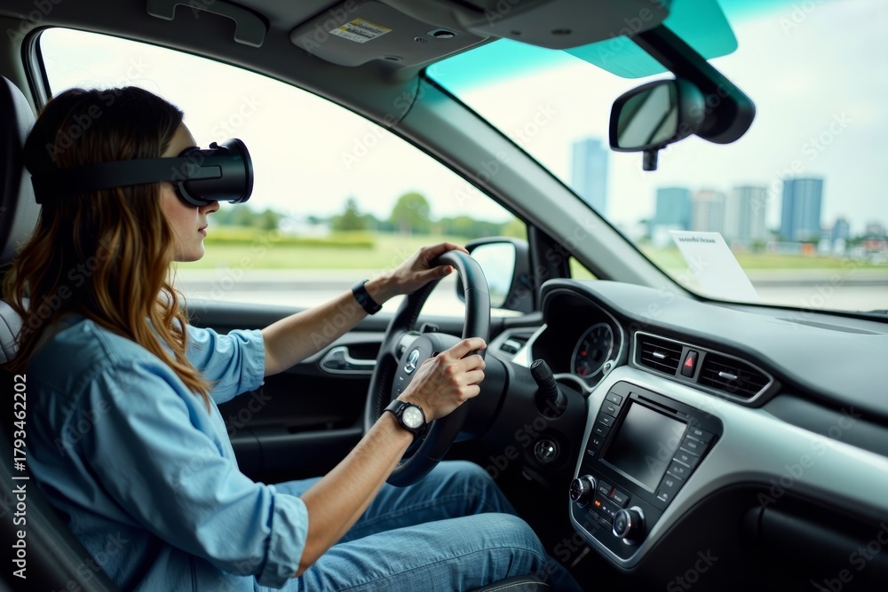 Naklejka premium Capturing the Driving License Test Experience in Unconventional Settings: Beaches, Forests, and Parks