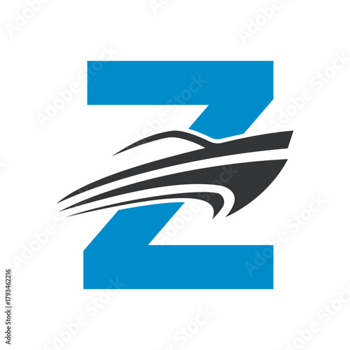 Initial Speed boat Logo combine with letter Z vector template Free Download Initial Speed boat Logo combine with letter Z vector template - GFXLoad