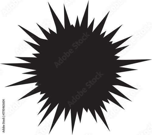 Abstract spiky burst explosion effect vector graphic element