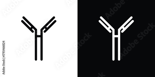 Antibody icon solid style collection. flat style symbols