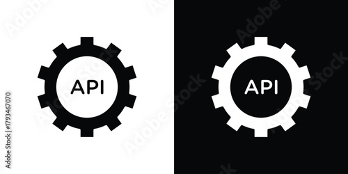 API icon solid style collection. flat style symbols