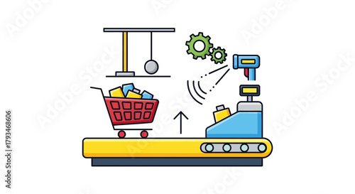 Automated retail checkout system with smart scanner.
