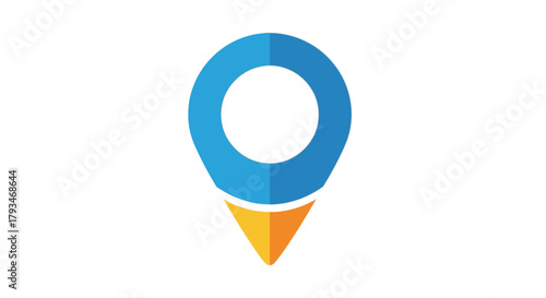 Blue and Yellow Location Pin Icon for Maps and Navigation. Free Download Blue and Yellow Location Pin Icon for Maps and Navigation. - GFXLoad