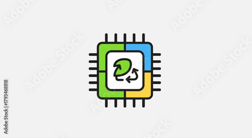 Central Processing Unit with Recycling Symbol.
